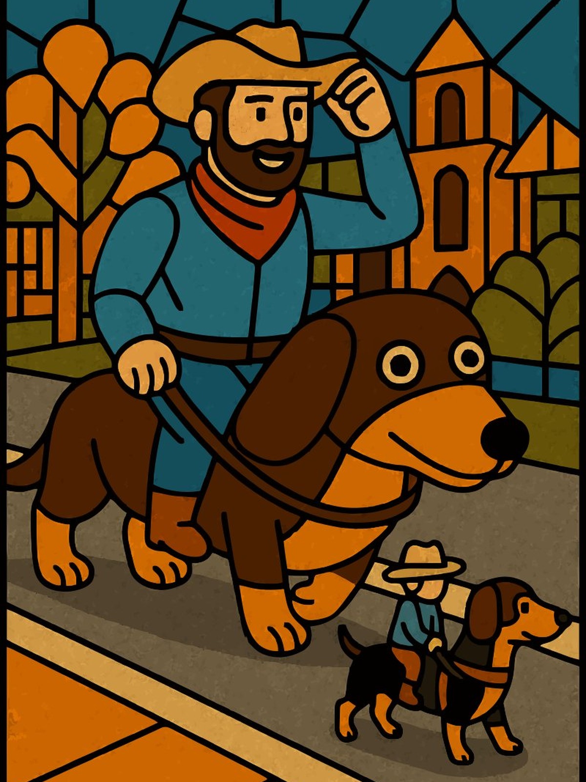 AI-generated stained glass style
