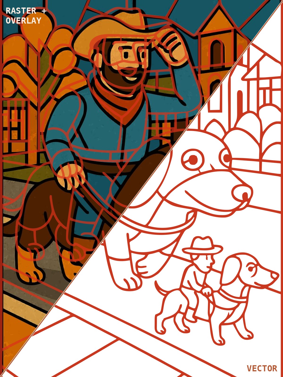 Overlay check — vector on source